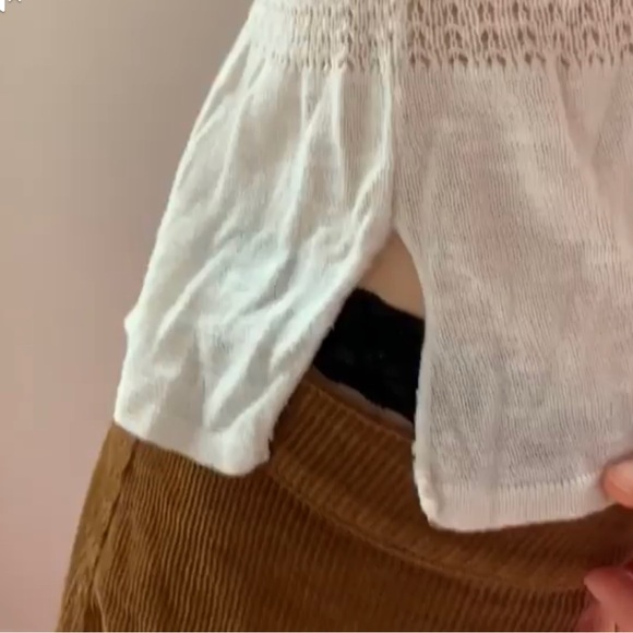 Grunge fairy core lace white long sleeve tops- cottage core sweater - Whimsigoth - Picture 10 of 11